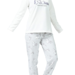 بيجامة نوم نسائية بيضاء مطبوعة تصميم رائع - صناعة تركية