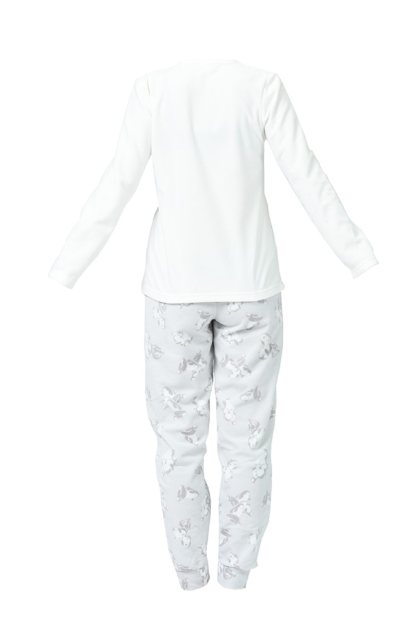 بيجامة نوم نسائية بيضاء مطبوعة تصميم رائع - صناعة تركية