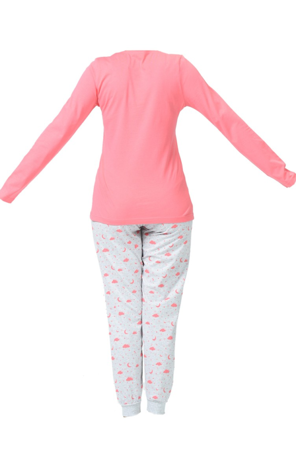 بيجامة نوم نسائية وردية مطبوعة تصميم رائع و جذاب - صناعة تركية