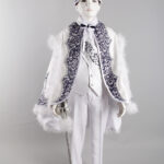 طقم ملابس للأولاد أبيض وكحلي داكن منقوش .. تصميم عثماني – صناعة تركية