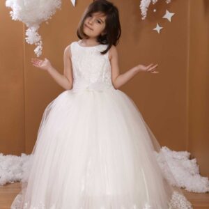 فستان بناتي عرايسي أبيض .. موديل وتصميم حديث صناعة تركية