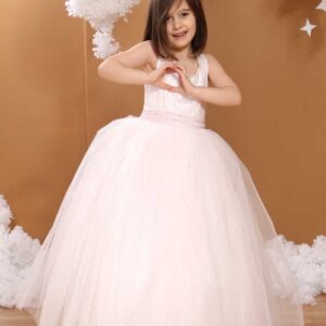 فستان بناتي عرايسي زهري فاتح .. موديل وتصميم حديث صناعة تركية