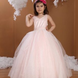 فستان بناتي عرايسي وردي .. موديل وتصميم حديث صناعة تركية