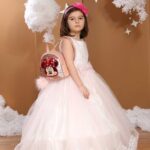 فستان بناتي عرايسي وردي فاتح .. موديل وتصميم حديث صناعة تركية