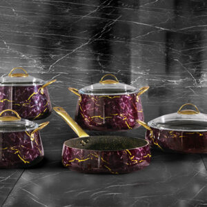 Marble cookware set 9 pieces – Turkish industry