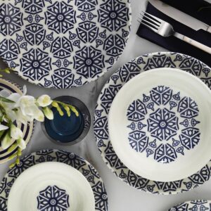 طقم صحون سفرة بورسلان مزخرف تصميم حديث وراقي 24 قطعة – صناعة تركية