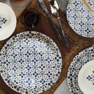 طقم صحون سفرة بورسلان مزخرف تصميم حديث وراقي 24 قطعة – صناعة تركية