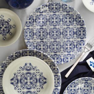طقم صحون سفرة بورسلان مزخرف تصميم حديث وراقي 24 قطعة – صناعة تركية