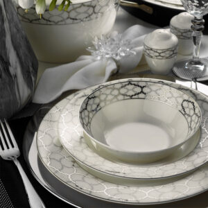 Porcelain 62 Pieces  Patterned Dinnerware - Made in Turkey