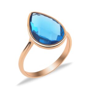 خاتم فضة شكل قطرة - صناعة تركية