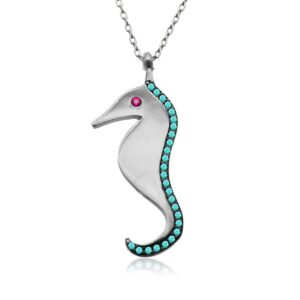 سنسال فضة على شكل حصان البحر - صناعة تركية