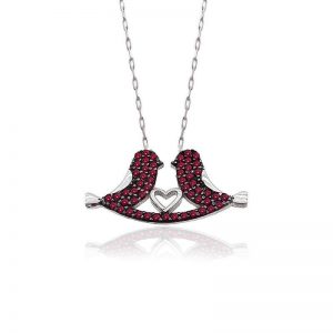 سنسال فضة على شكل عصفورين - صناعة تركية