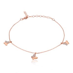 سوار فضة مع فراشات - صناعة تركية