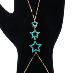 سوار كف فضة مع نجوم - صناعة تركية