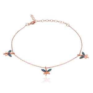 سوار فضة مع يعسوب - صناعة تركية