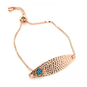 سوار فضة منقوش مع نجمة - صناعة تركية