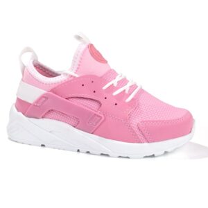 حذاء رياضة بناتي زهري كعب أبيض تصميم حديث - صناعة تركية