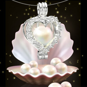 مجموعة قلادة اللؤلؤة الثمينة - سواروفسكي هوريم الأبيض