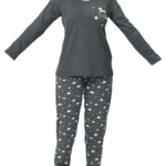 بيجامة نوم نسائية سوداء مطبوعة تصميم رائع و جذاب - صناعة تركية