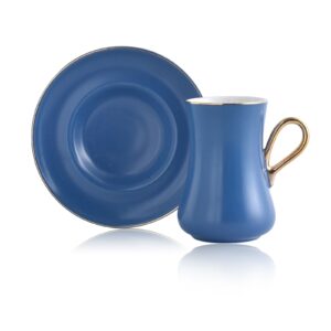 طقم فناجين قهوة أزرق تصميم حديث ورائع – صناعة تركية