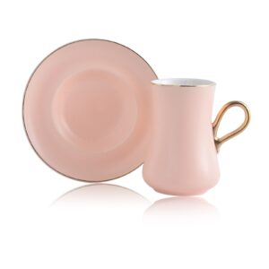 طقم فناجين قهوة زهري تصميم حديث ورائع – صناعة تركية