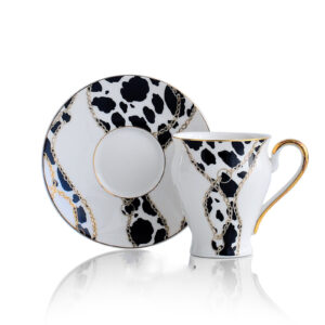 طقم فناجين قهوة مع رسمة على شكل سنسال تصميم حديث وجذاب – صناعة تركية