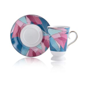 طقم فناجين قهوة ملون تصميم حديث ورائع – صناعة تركية