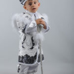 طقم ملابس للأولاد أبيض وكحلي داكن منقوش .. تصميم عثماني – صناعة تركية3