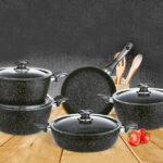 Black cookware set 9 pieces - Turkish industry