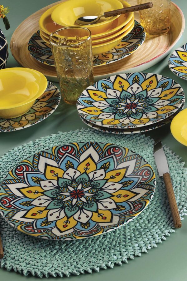 طقم صحون بورسلين مزخرف 24 قطعة - صناعة تركية