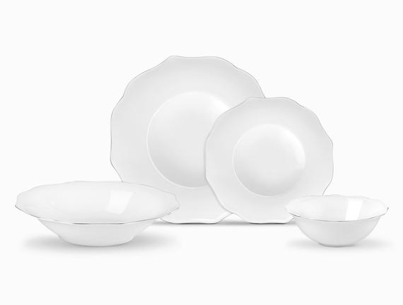 platinum dinner set consisting of 16 pieces, modern and sophisticated design – Turkish product