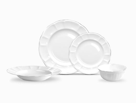 طقم صحون سفرة بلاتين مكون من 16 قطعة تصميم حديث وراقي – صناعة تركية