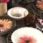 طقم صحون سفرة بورسلان مزخرف تصميم حديث وراقي 24 قطعة – صناعة تركية