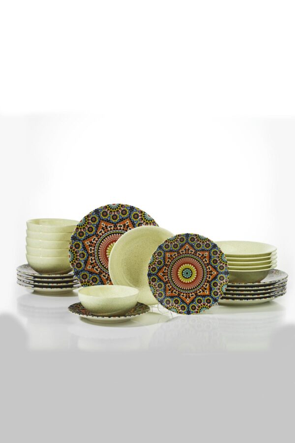 Porcelain dinner set, decorated with a modern design and colors , 24 pieces – Turkish Product