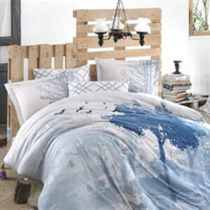 Bedding set, double blue and white with a modern and upscale design - Turkish Product