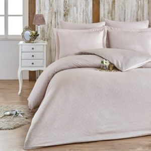 Beige double bed cover set with a modern and elegant design - Turkish Product