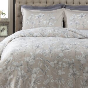 Beige and gray double bedspread set with a modern and sophisticated design - Turkish Product