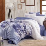 Bedding set in dark blue and white double, with a modern and sophisticated design - Turkish Product