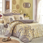 طقم مفارش غطاء السرير مزوج تصميم حديث وراقي – صناعة تركية