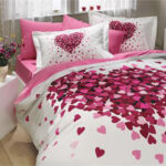 طقم مفارش غطاء السرير مزوج تصميم حديث وراقي – صناعة تركية