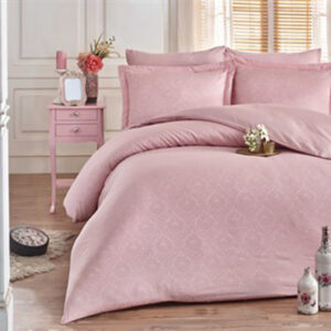 Pink double bedding set with a modern and sophisticated design - Turkish Product