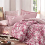 Pink double bedding set with modern and sophisticated design - Turkish Product