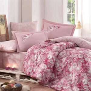 Pink double bedding set with modern and sophisticated design - Turkish Product