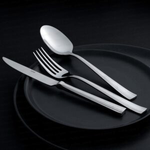 طقم أدوات تناول الطعام كاتري سادة عائلي مكون من 36 قطعة تصميم راقي وحديث بجودة عالية / صناعة تركية – بيع بالجملة