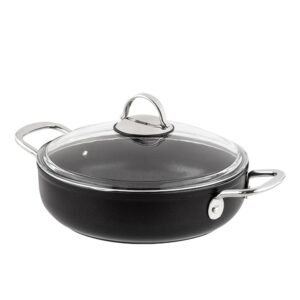 طنجرة تيتانيوم منخفضة سوداء مقاس 28 سم بتصميم حديث ورائع / صناعة تركية – بيع بالجملة