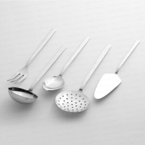 مجموعة أدوات تقديم الطعام تصميم راقي وحديث بجودة عالية / داليان سادة 5 قطع – صناعة تركية – بيع بالجملة