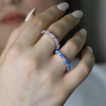 خاتم فضة أسترليني مع خمسة أحجار من العقيق تصميم رائع وجذاب / صناعة تركية – بيع بالجملة