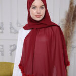 شال نسائي مزين بألوان مختلفة ورائعة تصميم عصري وجذاب / صناعة تركية - بيع بالجملة