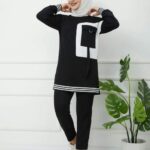 طقم بيجامة قطعتين بألوان مختلفة تصميم حديث ورائع / صناعة تركية - بيع بالجملة