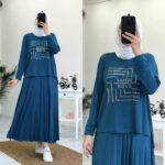 طقم نسائي قطعتين بتصميم عصري ورائع / صناعة تركية - بيع بالجملة